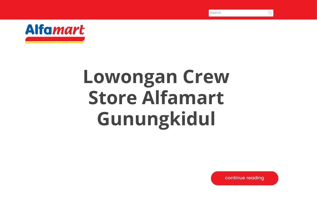 Lowongan Crew Store Alfamart Gunungkidul