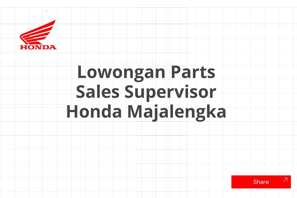 Lowongan Parts Sales Supervisor Honda Majalengka