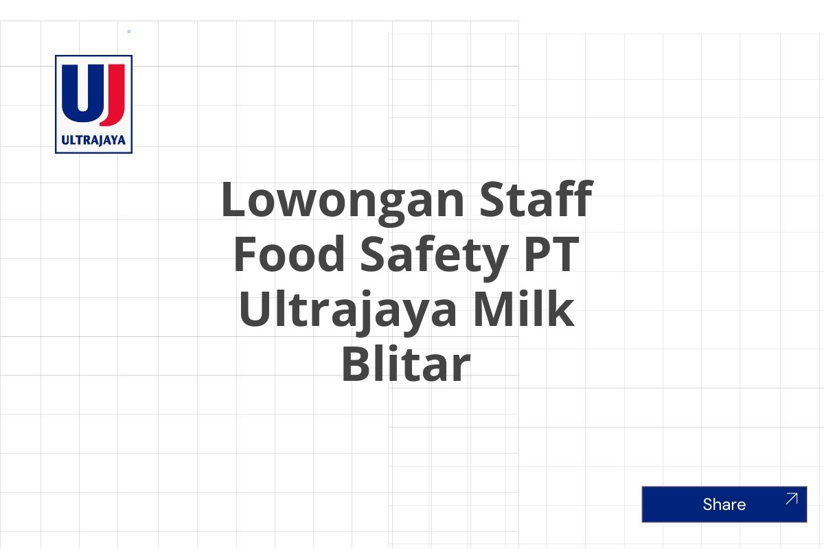 Lowongan Staff Food Safety PT Ultrajaya Milk Blitar